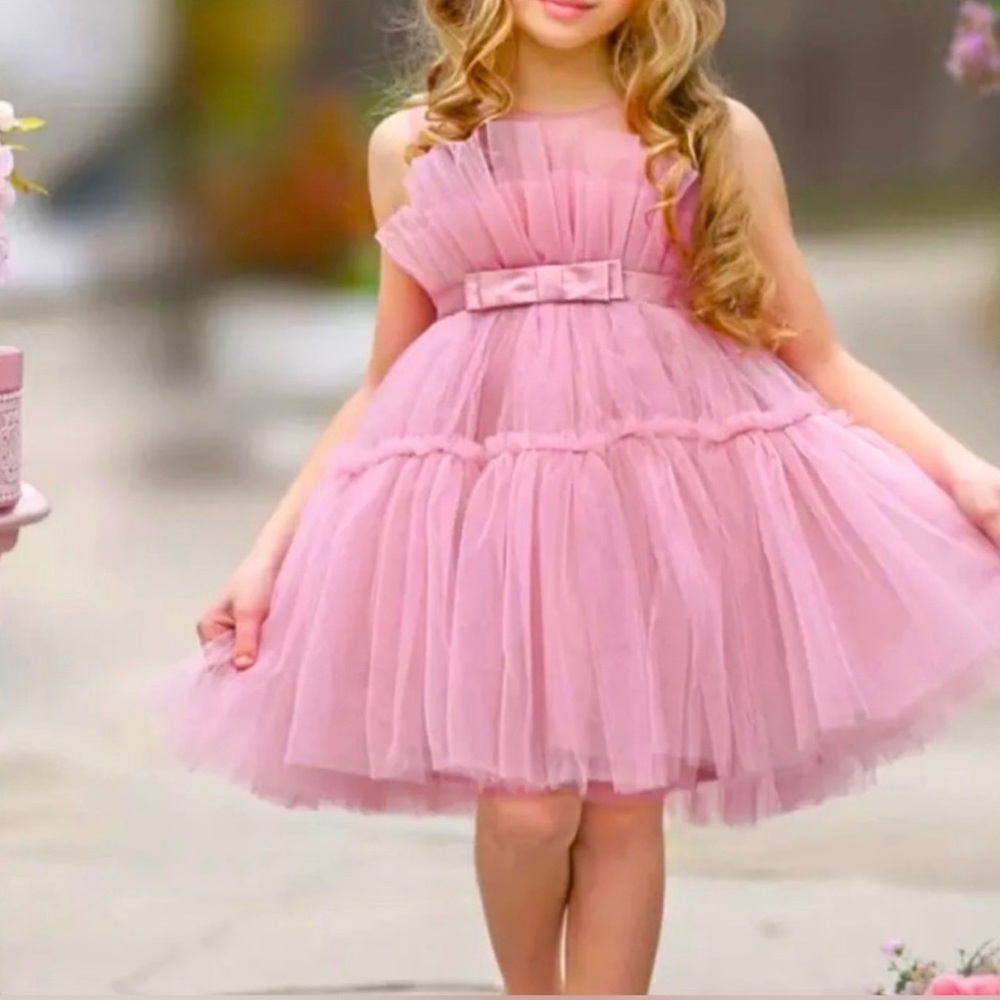Girls pink Tule Flower girl/ birthday Dress 4t